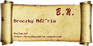 Broczky Mária névjegykártya